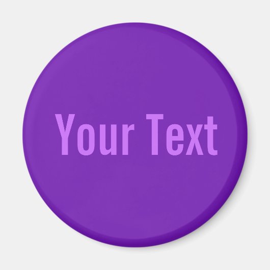Aimant SEULEMENT COULEUR / violet + votre texte (Devant)