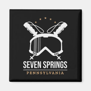Aimant Seven Springs Pennsylvania Station de ski Vintage