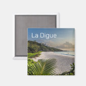 Aimant Seychelles La Digue Sunset Beach Souvenir de vacan (Recto/Verso)