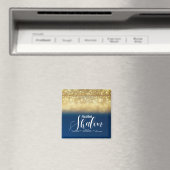 Aimant Shabbat Shalom Blue Gold Parties scintillant Spark (In Situ (Lave-vaisselle))