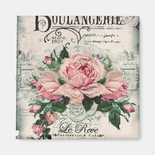 Aimant shabby chic, découpage, victorien, français chic, 