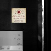 Aimant Shabby Chic | Deep Red Grunge Rose Enregistrer la 