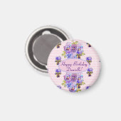 Aimant Shabby Rose Rose Floral Tea Party violet (Recto/Verso)