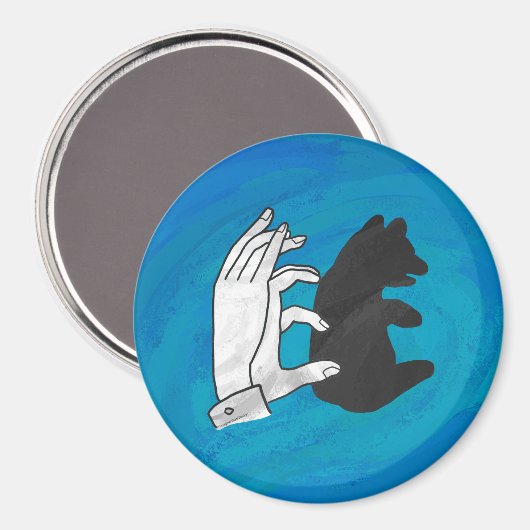 Aimant Shadow Bear Cub On Blue (Recto/Verso)