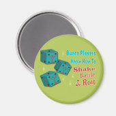 Aimant Shake, Rattle et Roll Martinit Dice Bunco Design (Recto/Verso)