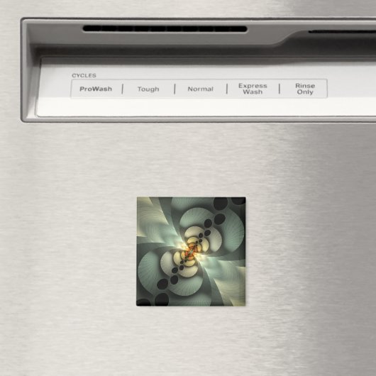 Aimant Shaken Green Abstract Design (In Situ (Lave-vaisselle))