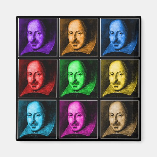 Aimant Shakespeare Pop Art (Devant)