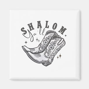 Aimant Shalom Y'all Cowboy juif Hanoukka Ouest
