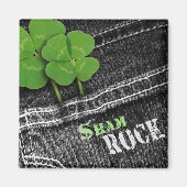 Aimant Sham Rock. Black Denim St. Patrick's Day (Devant)