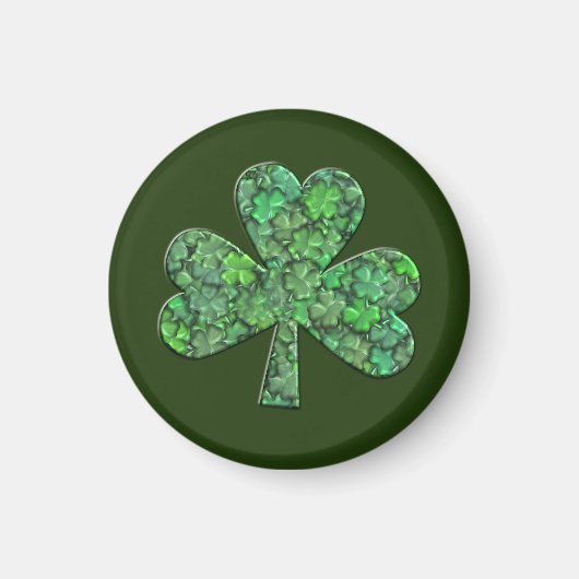 Aimant Shamrock avec Clovers à l'intérieur (Devant)