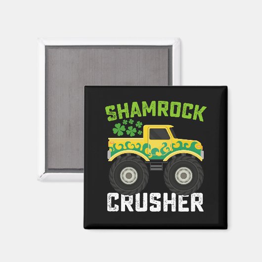 Aimant Shamrock Croiseur Monster Camion St Patrick's Day (Recto/Verso)