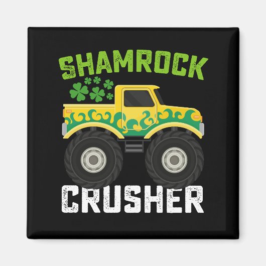 Aimant Shamrock Croiseur Monster Camion St Patrick's Day (Devant)