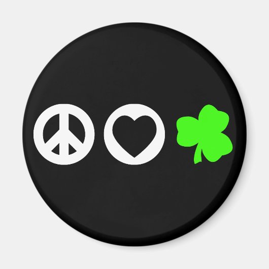 Aimant Shamrock d'amour pour la paix (Devant)