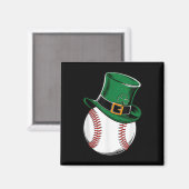 Aimant Shamrock de baseball Jour de la Saint Patrick (Recto/Verso)