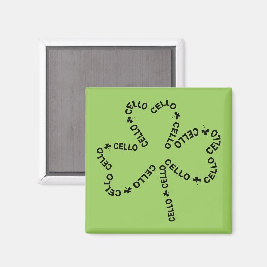 Aimant Shamrock de texte de cello (Recto/Verso)