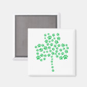 Aimant Shamrock Empreinte de patte de chien (Recto/Verso)