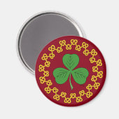Aimant Shamrock et nouage sur rouge (Recto/Verso)