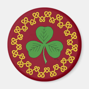 Aimant Shamrock et nouage sur rouge
