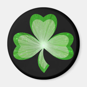 Aimant Shamrock frigo magnétique rond noir
