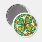 Aimant Shamrock irlandais en noeuds celtiques (Recto/Verso)