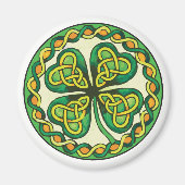 Aimant Shamrock irlandais en noeuds celtiques (Devant)