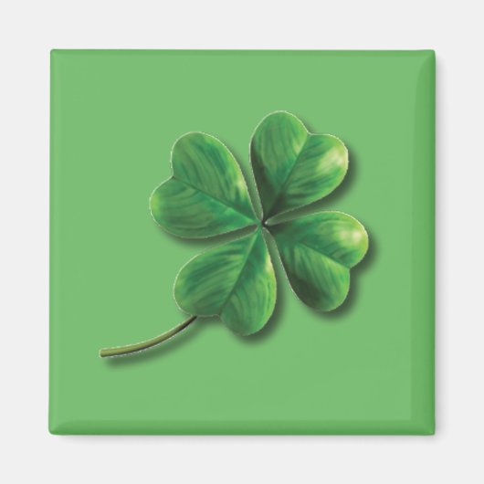 Aimant Shamrock irlandais vert moderne (Devant)