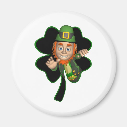 Aimant Shamrock Leprechaun (Devant)