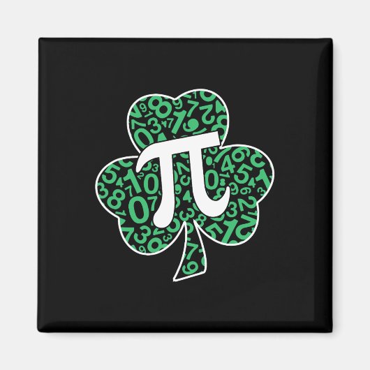 Aimant Shamrock Pi Day Mignonne St. Patrick's Day et Math (Devant)