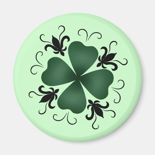 Aimant Shamrock victorien élégant (Devant)