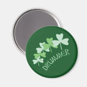 Aimant Shamrocks de batteur décrit vert (Recto/Verso)