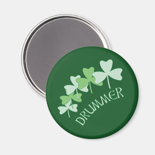 Aimant Shamrocks de batteur décrit vert (Recto/Verso)