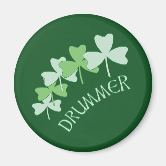 Aimant Shamrocks de batteur décrit vert (Devant)