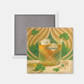 Aimant Shamrocks Irish Whiskey Tumbler "Sláinte!" (Recto/Verso)