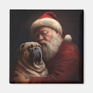 Aimant Shar Pei avec le Père Noël Noël Festif
