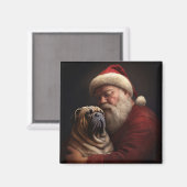 Aimant Shar Pei avec Noël Festif du Père Noël (Recto/Verso)