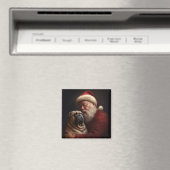 Aimant Shar Pei avec Noël Festif du Père Noël (In Situ (Lave-vaisselle))