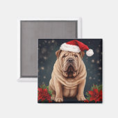 Aimant Shar Pei Chien dans Noël de neige (Recto/Verso)