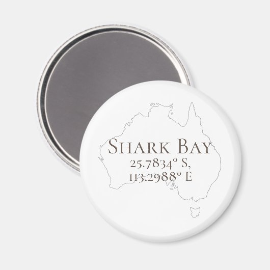 Aimant Shark Bay Australie Latitude & Longitude (Recto/Verso)