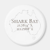 Aimant Shark Bay Australie Latitude & Longitude (Devant)