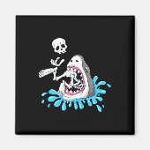 Aimant Shark Mange Skeleton Fun Halloween Garçons Filles  (Devant)