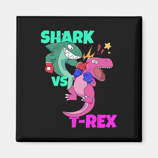 Aimant Shark Vs Dinosaur T Rex Gants De Boxe Pour Enfants (Devant)
