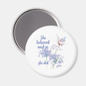 Aimant "She believed and so Motivational Quote Butterfly (Recto/Verso)