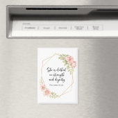 Aimant She Is Clothed in Strength and Dignity Floral (In Situ (Lave-vaisselle))