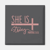 Aimant She Is Strong Proverbs 31_25 Shirt  (Devant)
