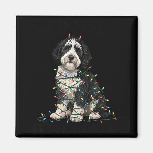 Aimant Sheepadoodle Christmas I'm Fine Everything Is Fine (Devant)