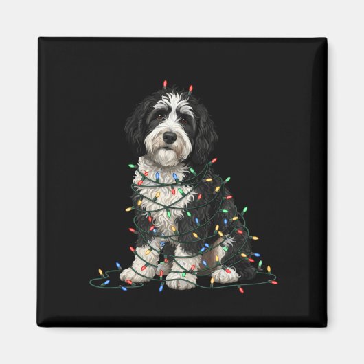 Aimant Sheepadoodle Christmas I'm Fine Everything Is Fine (Devant)