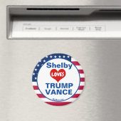 Aimant Shelby LOVES TRUMP VANCE patriotique (In Situ (Lave-vaisselle))