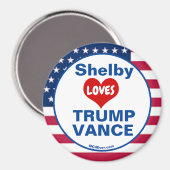 Aimant Shelby LOVES TRUMP VANCE patriotique (Recto/Verso)