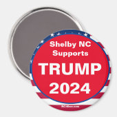 Aimant Shelby NC prend en charge TRUMP 2024 Patriotic aim (Recto/Verso)