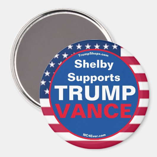 Aimant Shelby Support Réfrigérateur TRUMP VANCE (Recto/Verso)